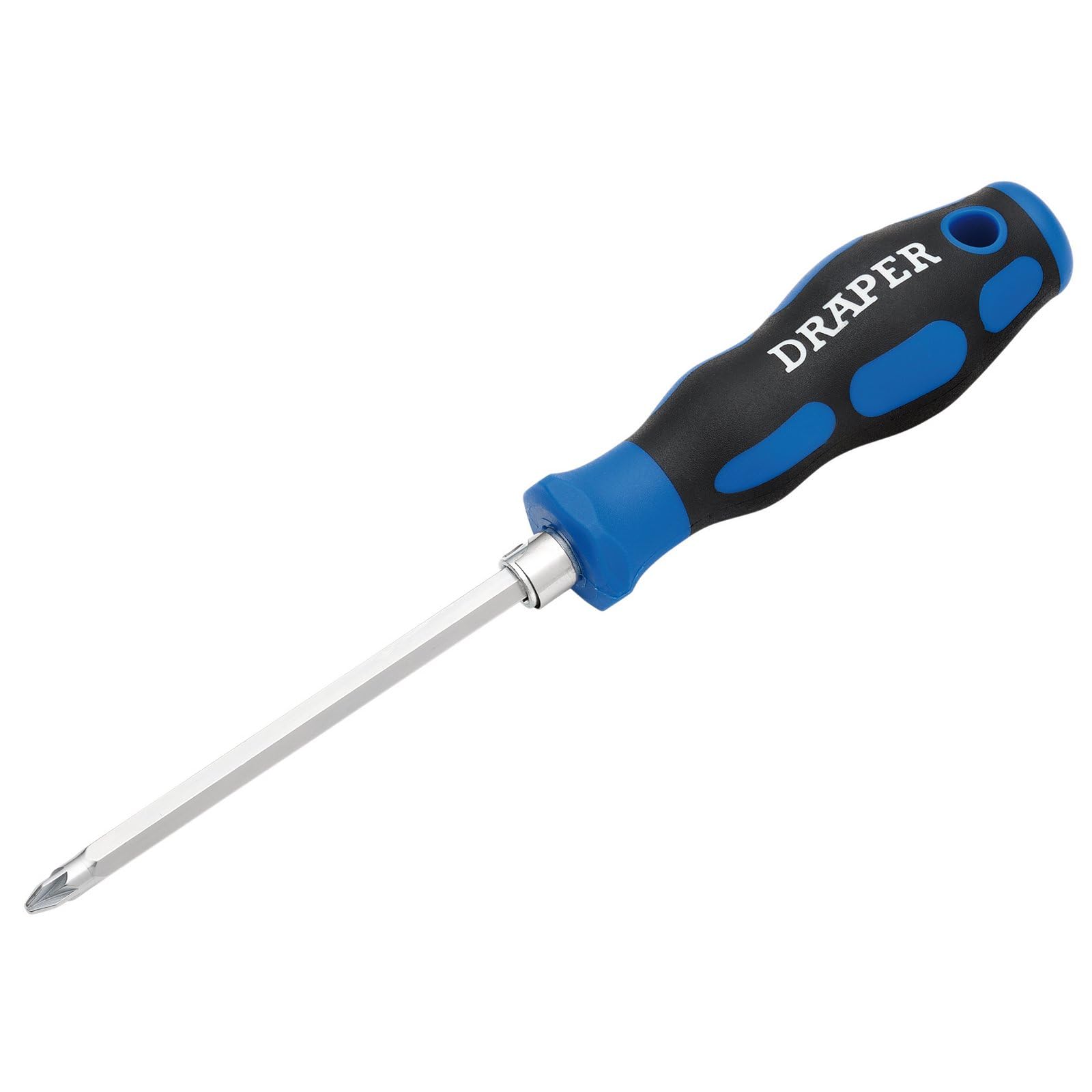 Draper 21009 2-in-1 Reversible Blade Soft Grip Screwdriver, SL6/PZ2 x 175mm, Blue and Black