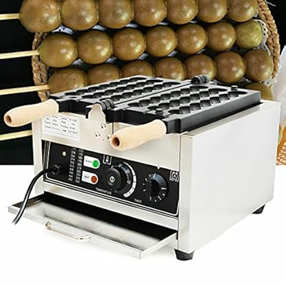 Waffelkugel-Maschine, Waffelbällchenmaschine Edelstahl Bubble Waffeleisen Kommerzielle 1500W 50~300℃ für für Bäckereien Restaurants Kioske Kantinen – Bild 6