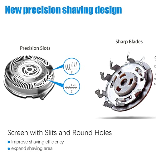 SH50/52 Replacement Shaver Heads for Series 5000(S5xxx), AquaTouch(S5xxx), PowerTouch(PT8xx, PT7xx),Electric Razor Blades OEM SH50 MultiPrecision Blades Upgraded, 6-Pack with 2 Brush