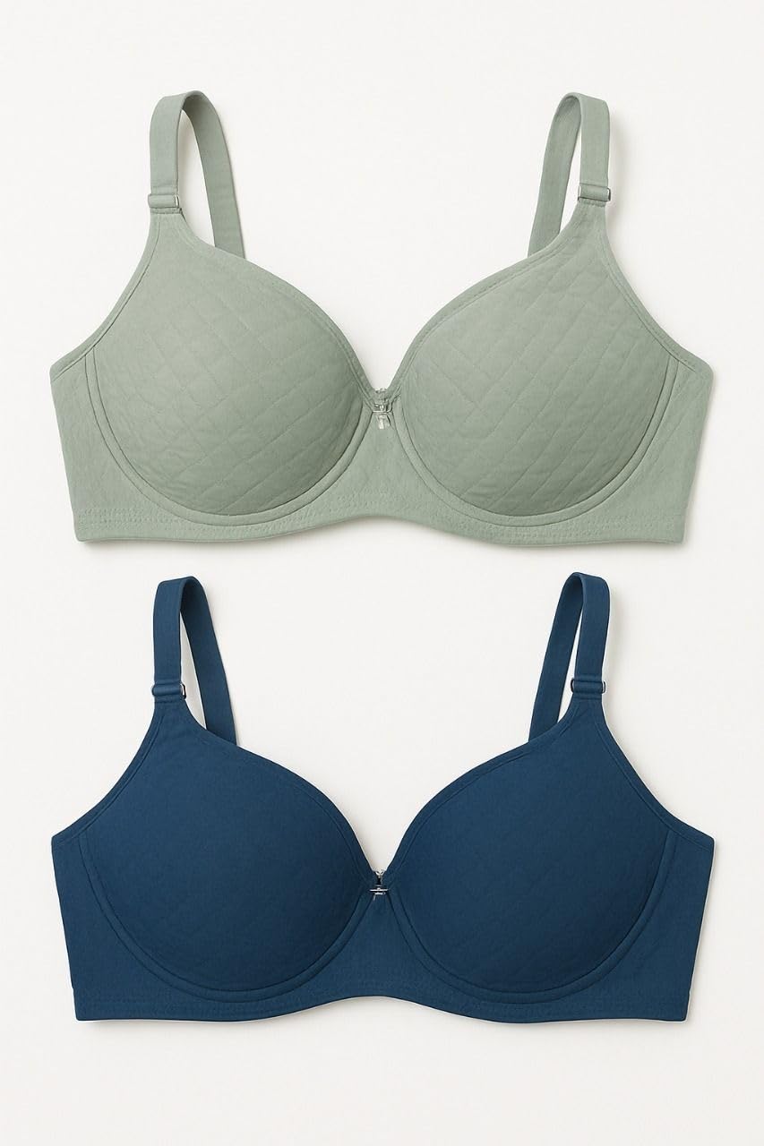 Pack of 2 Seamless Women Bra Adjustable Strap Padded Lift Support Comfort Office Gym Daily Casual-image-19