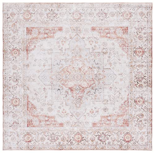 Tapete SAFAVIEH 6' x 6' cuadrado gris claro y óxido miniatura 1