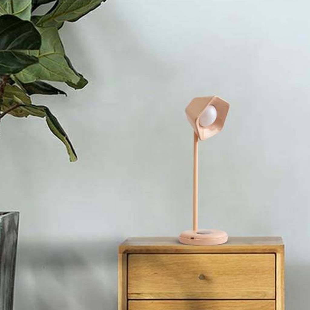 Lampka Nocna Lampka do Czytania Prosta Lampa Biurkowa LED Na Akumulator Dotykowy Ściemnianie Czytanie Ochrona Oczu Lampka Nocna Do Sypialni Lampka Nocna Na Biurko; Lampa Robocza(Pink)