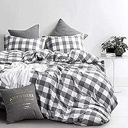 Funda Nordica Blanca Y Gris Vivilineneu Juego de Ropa de Cama 150, 3 Piezas Juego de Sabanas de Fibra de Poliéster 200x200cm, Fundas Nordicas Cama Gris Blanco Celosía, Incluye 1 Funda de Edredón y 2 Fundas de Almohada