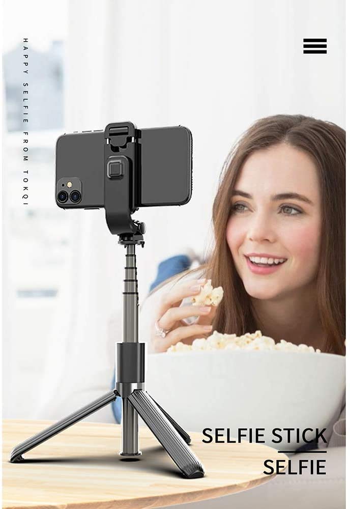 Stick Stick,Stick Selfie allungabile con Supporto Wireless remoto e treppiede,Portatile,Leggero