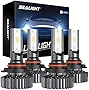 SEALIGHT 9005/HB3 9006/HB4 LED Bulbs Combo, Super Bright Cool White, Plug and Play, Pack of 4