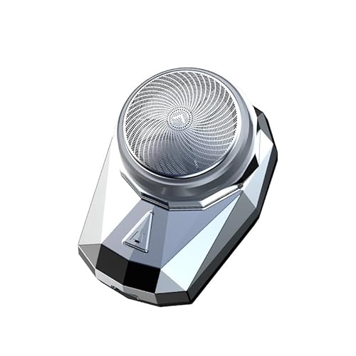 Mini rasoio elettrico da uomo, rasoio elettrico USB, rasoio portatile a umido e a secco, per casa, ufficio, affari, viaggi (argento)