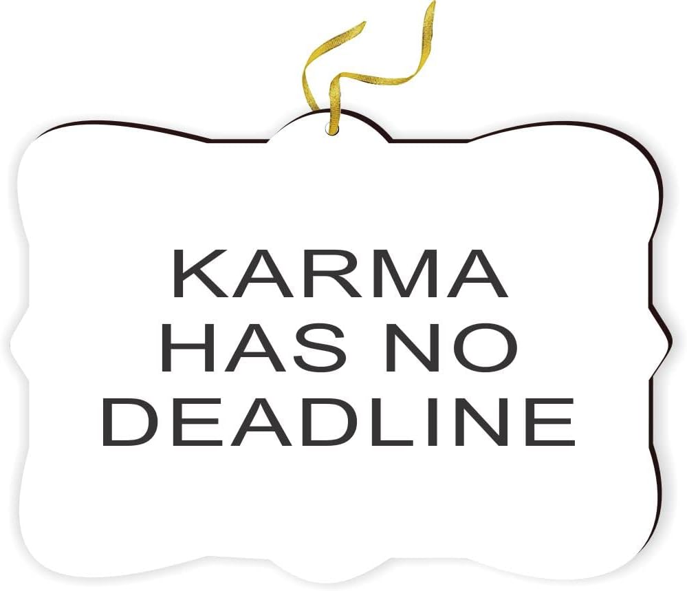 Sam Sandor - Karma has no Deadline - for Car Interior Rear View Mirror Hanger Car Accessories Interior Decoration Hanging Ornament Fancy Christmas Tree Ornament for Christmas