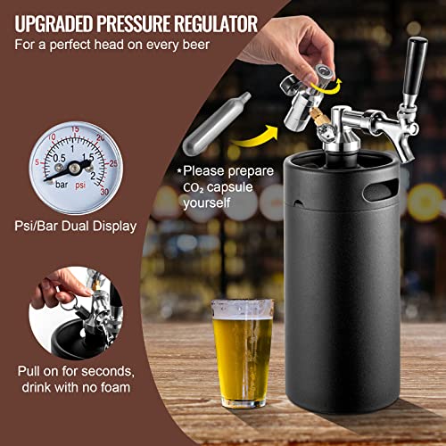 image for VEVOR Beer Growler Tap System, 122Oz Mini Keg, 3.6L Pressurized Beer G
