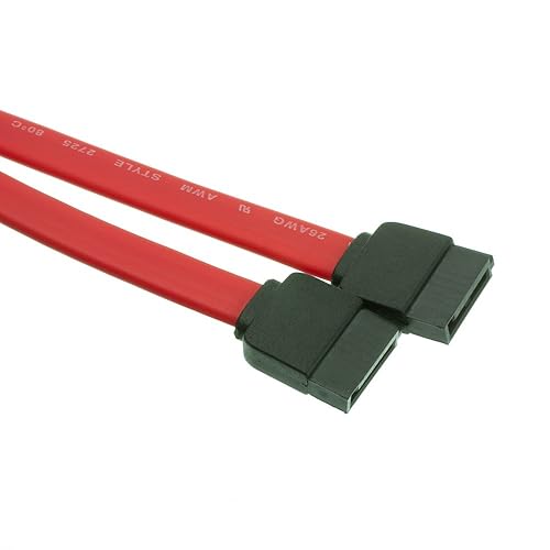 Cable serie (ATA) de 1.5 pies, conector hembra interno SATA (hembrahembra), 26 AWG, rojo, cable SATA hembra a hembra, cable de datos SATA Serial ATA