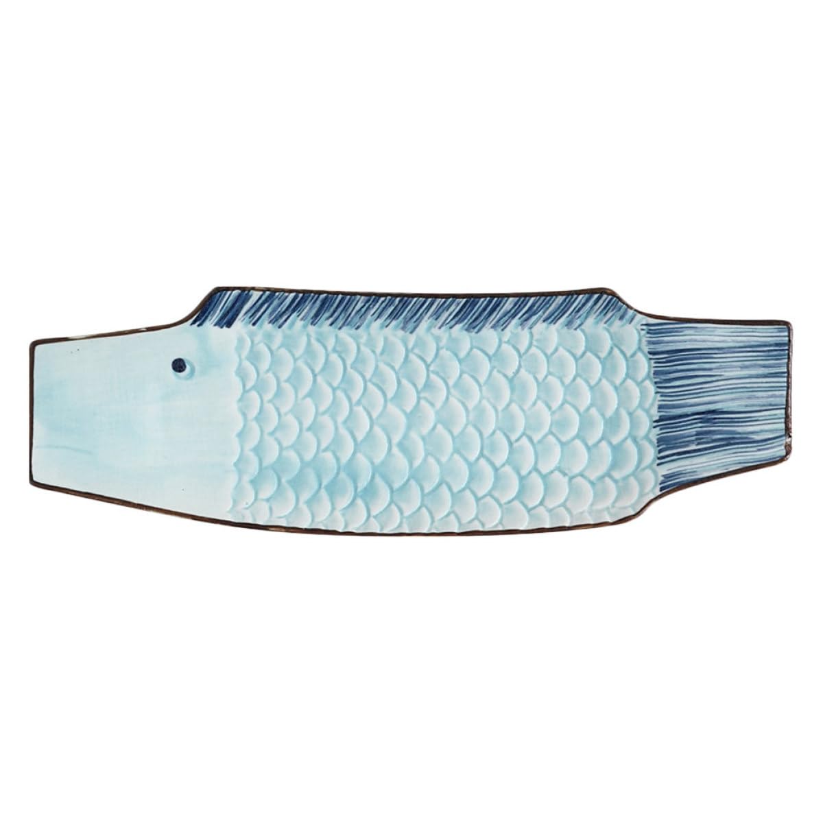 HANABASS Assiette de Sashimi Facile à Nettoyer en Céramique Forme Poisson, Design Japonerie Classique pour Restaurants et Décoration