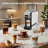 KOTLIE ST-550 Kapsel Kaffeemaschine, 4 in 1 Kapsel Kaffeemaschine für Nes Original/D*G/A MODO MIO und gemahlenen Kaffee, 7-stufige Wassermenge – Ansicht 5