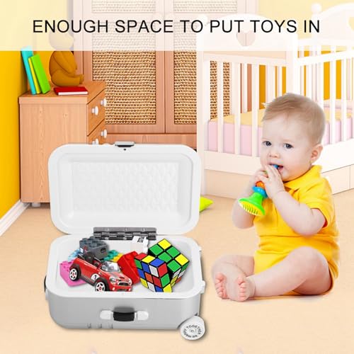 Baby Suitcase Toy,Mini Luggage Box Rolling Suitcase Toy,Cute Suitcase Toy Baby Toy,Baby Suitcase Toy,for Children Girls (White) Luggage Box (Silver) (Silver)2