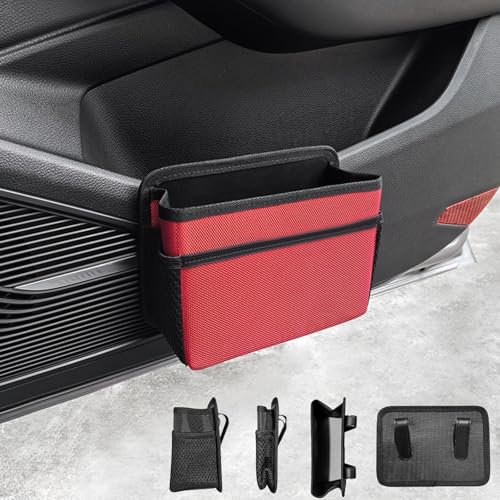 新型多機能車用ゴミ箱 に適用トヨタシエンタ MXP10G型 XP170G型 2015年7月~現行 引っ掛け式 シートバック 折りたたみ式収納ボックス 防水オックスフォード布収納袋 傘 カップ、ペーパータオル 小物入れ 大容量 カー用品 取付簡単(赤)