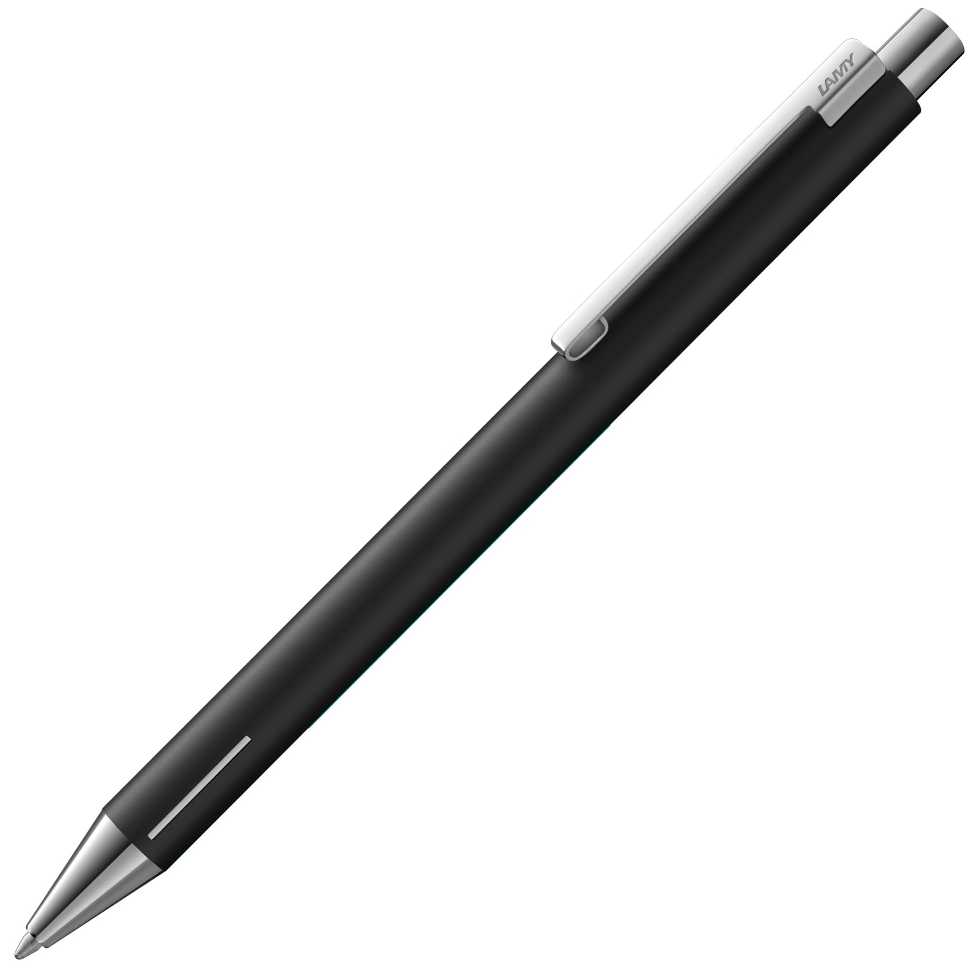 Lamy econ black matt ballpoint pen - functional ballpoint pen with stainless steel body - curved clip & innovative grip zone - incl. large capacity refill M 16 in line width M in black