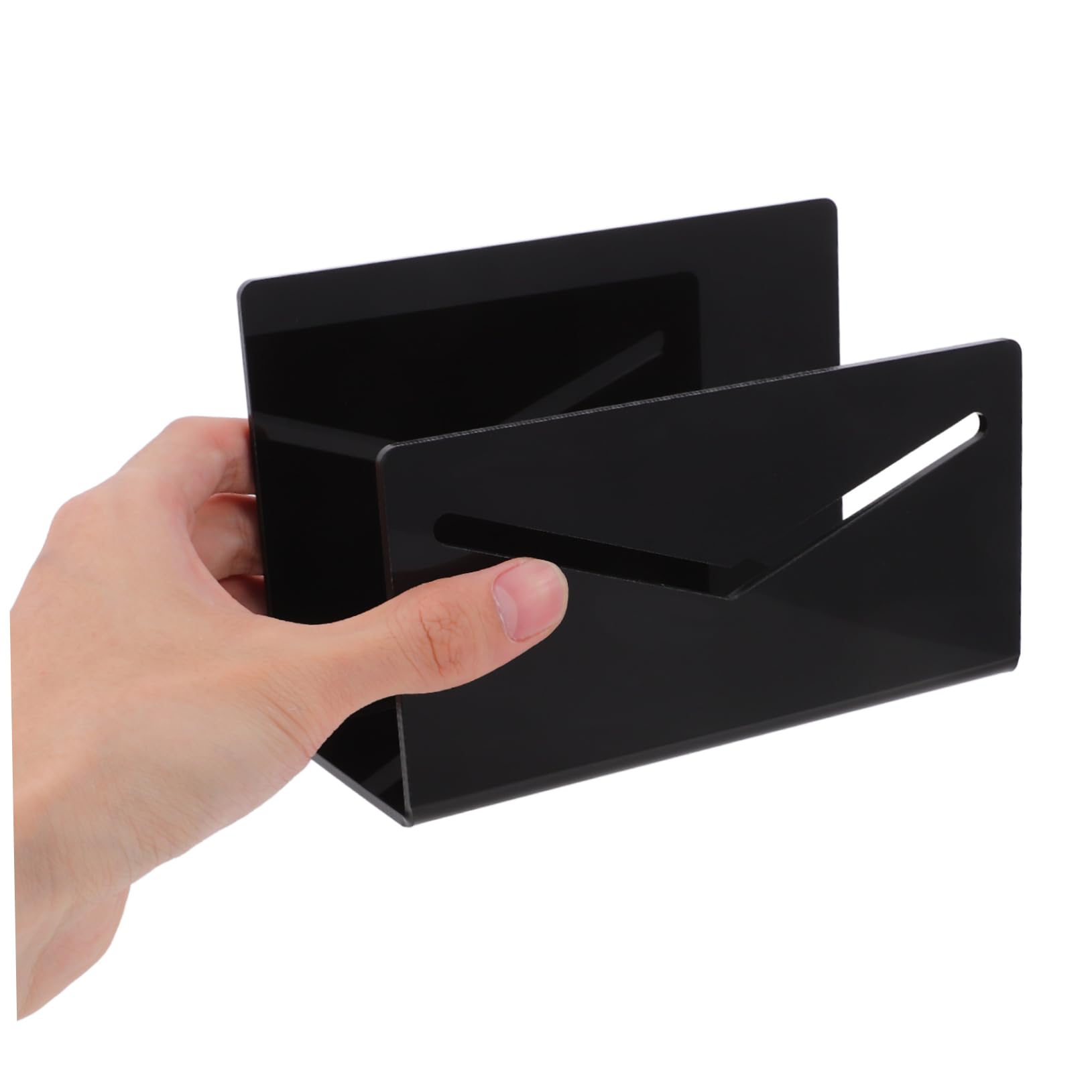 NUOBESTY Organizzatore Documenti in Acrilico Nero Angoli Arrotondati per Scrivania