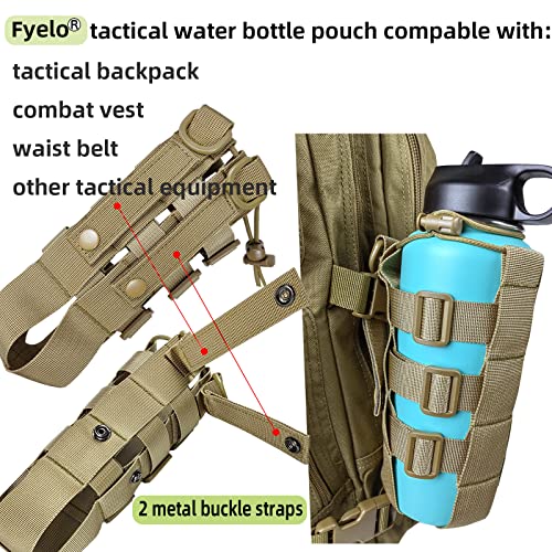 Fyelo Tactical Water Bottle Pouch, Molle Water Bottle Holder, Black/Brown/Green Water Bottle Bag For Outdoor Sports thumb #3