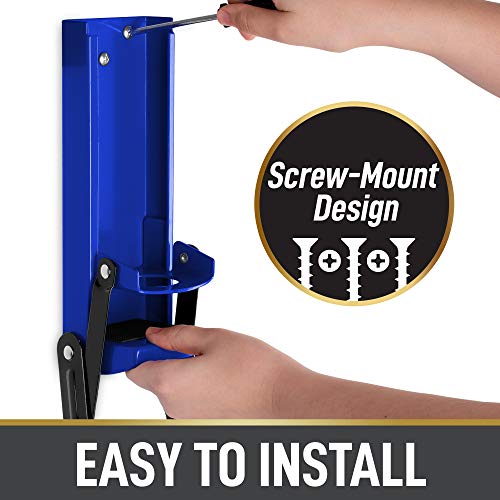 Simple Craft 12-16 oz Can Crusher - Metal Can Crusher Wall Mounted With Easy Pull-Down Mechanism - Heavy Duty Aluminum Can Crusher For Recycling Soda, Beer Cans, Seltzer, & Plastic Bottles (Blue)