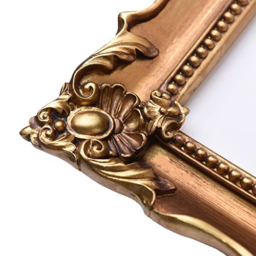 Image of Saysmile Vintage 8x10 Picture Frame with Embossed Flower, Ornate Gold Frame for 8x10 or 5x7 Photos with White Mat, Antique Photo Frame for Tabletop & Wall Hanging (Bronze)