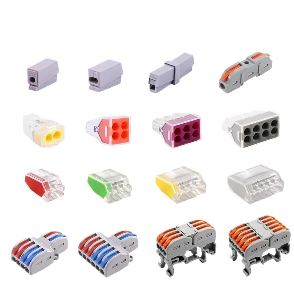 Connettore a innesto con terminale a innesto per blocco elettrico compatto per cablaggio (viola, 3 pezzi)