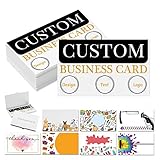 UP to 100PC Custom Business Cards with Logo Personalized 300gsm Double Side Printable 3.5' x 2' Customize Business Cards 1000 500 200 100 for Small Business Women Men