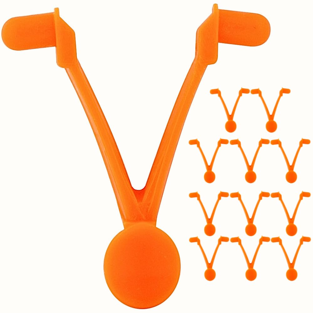 Aquatix Pro Pool Butterfly V Clips, 12 Pack, Strong Replacement Attachment Clips for Swimming Pool & Spa Accessories, Universal Size Fits Skimmer Nets, Poles, Vacuums, Brushes & Handles