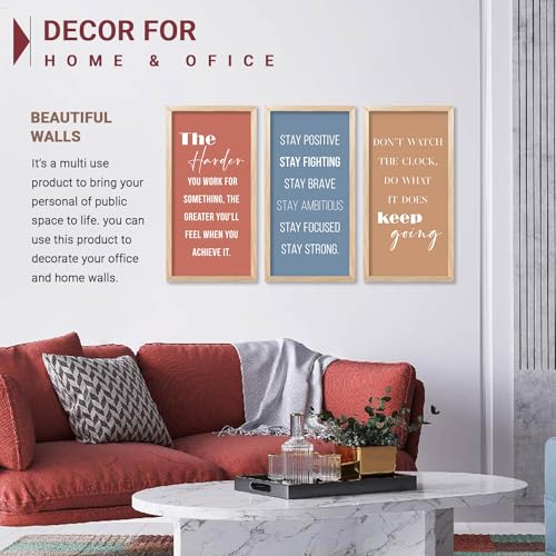 Image of kotart - Motivational Wall Decor Paintings| Painting for wall Hanging | Quotes Wall Decor Paintings | Motivational Quotes Poster With Frame | Wall Hanging Painting For Office Living Room Bedroom Set of 3 (10x19 inch, E)