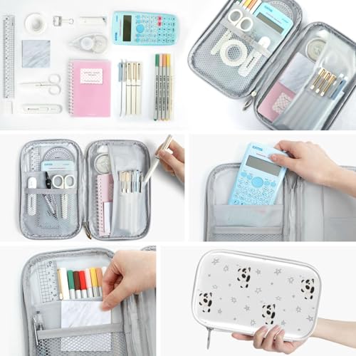 Image of Cute Panda Sleep Marble Pencil Bag Case Zipper Pencil Holder Organizer Stationary Pen Bag Cosmetic Makeup Bag Pouch Purse for School Office Supplies