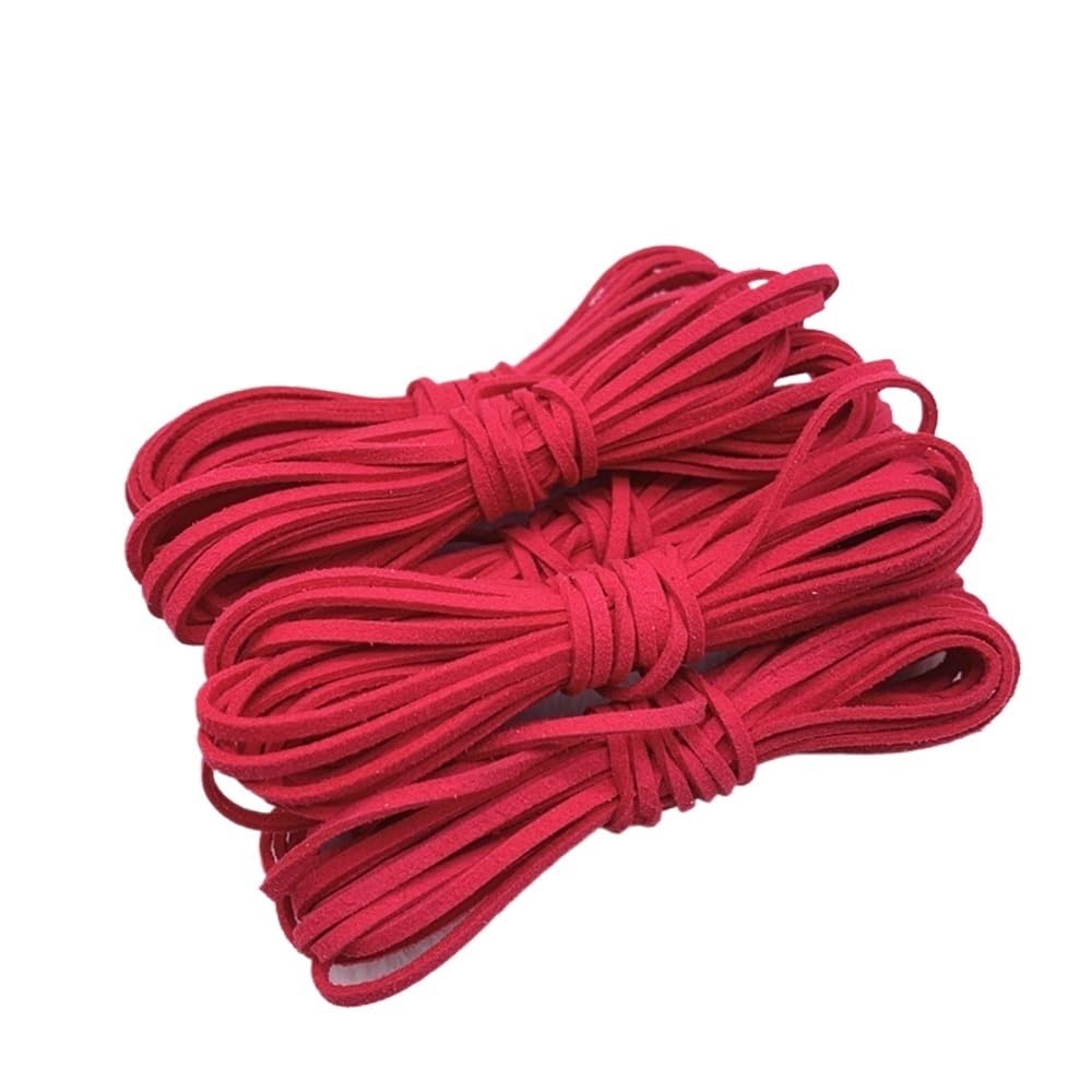 Decor Craft String 5yards Thread Rope 3mm Flat, Faux Suede Braided Cord Velvet Leather Used for Handmade Beading 1piece