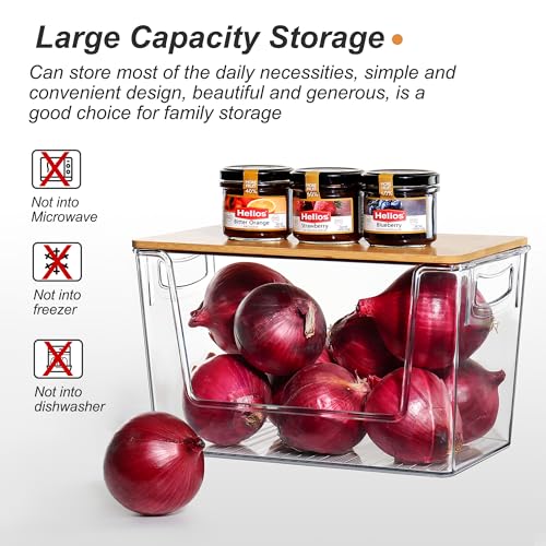 Pantry Organizers Storage, 2 Pack Onion and Potato Storage Bins Large Capacity Kitchen Counter Bins for Garlic, Fruit, Vegetable, Can Storage Countertop Organizer (12" x 7" x7") - Image 4