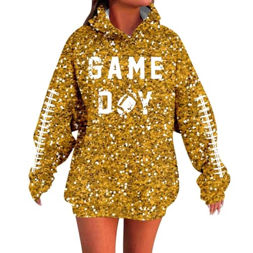 Sweats à capuche femme à manches longues imprimé paillettes et coupe confort