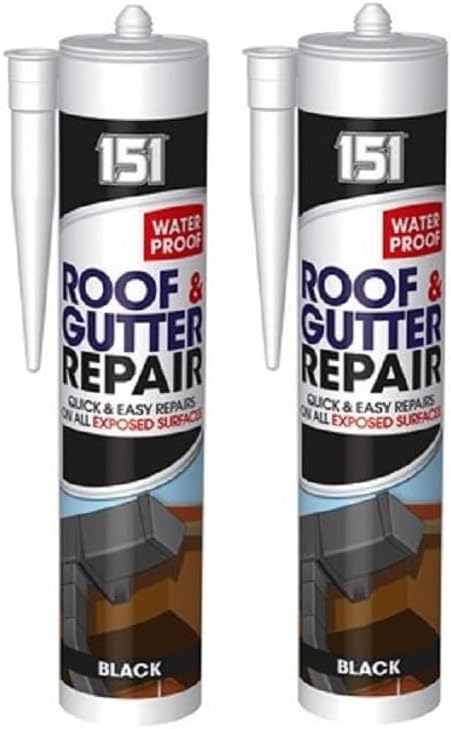 Roof and Gutter Sealant, Sealant and Adhesive for Roofing, Waterproof Roof Repair, Repairs on all Exposed Surfaces, Black