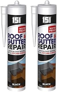 Roof and Gutter Sealant, Sealant and Adhesive for Roofing, Waterproof Roof Repair, Repairs on all Exposed Surfaces, Black