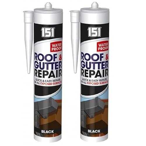 Roof and Gutter Sealant, Sealant and Adhesive for Roofing, Waterproof Roof Repair, Repairs on all Exposed Surfaces, Black