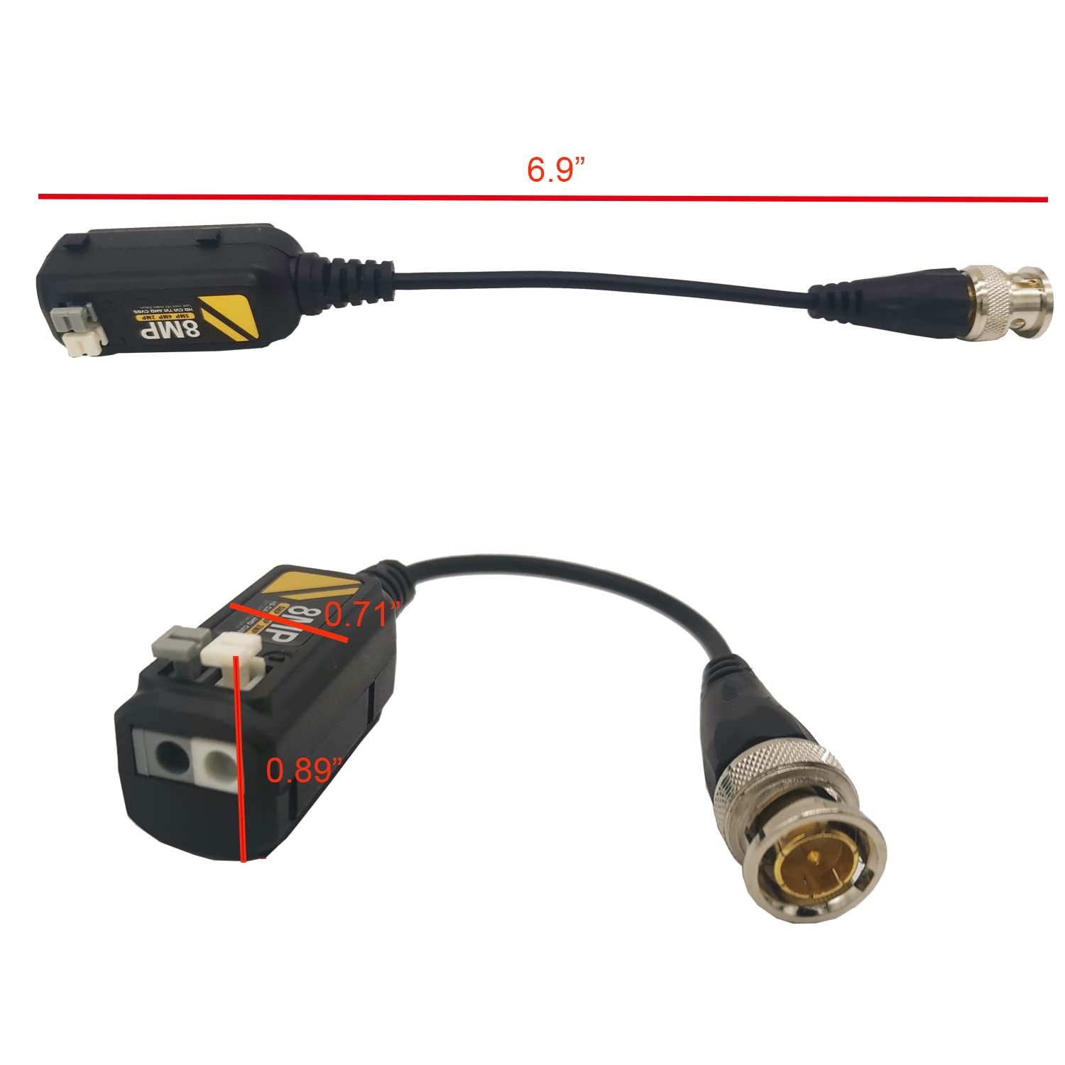 5 par 4K CCTV Video Balun Pasywne złącza AHD/TVI/CVI/CVBS Nadajniki sygnału kompatybilne z 8MP/5MP/4MP/3MP/720P/960P/1080P System kamer bezpieczeństwa BNC męski