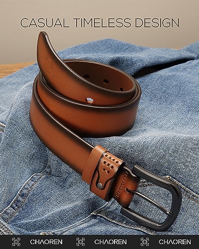 Image of CHAOREN Full Grain Leather Belt for Men, Work Belts for Men Heavy Duty, Daily Wear for Jeans Pants