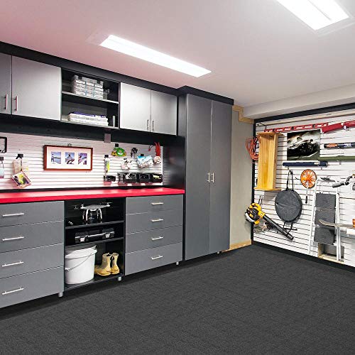 24"X 24" Carpet Tile Peel And Place Ribbed (Black) #TOP2