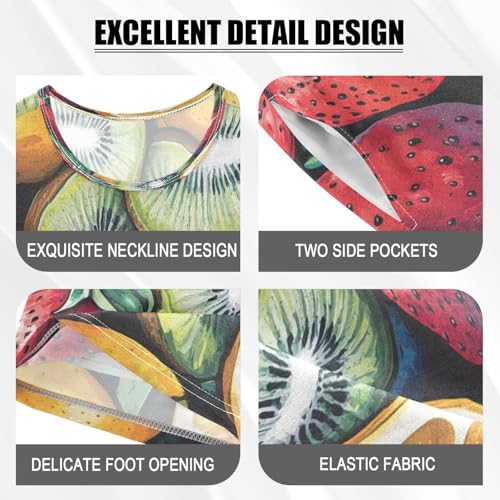 Pajama Sets Short Sleeve Colorful Fruit Pattern Soft Cotton Summer Sleepwear 2 Piece PJS Size 5-14T3