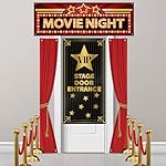 Peryiter 4 Pcs Movie Night Porch Sign Banner VIP Door Entrance Door Cover Party Decorations Movie Night Backdrop VIP Supplies Theatre Decor 1920s Red Carpet Party Decorations - Image 3