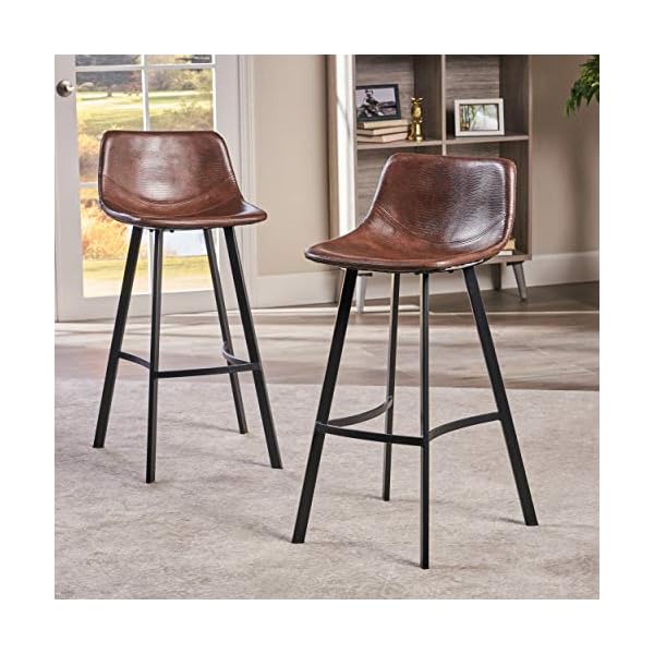 Christopher Knight Home Dax Barstools, 2-Pcs Set, Snake Skin Brown - Image 8