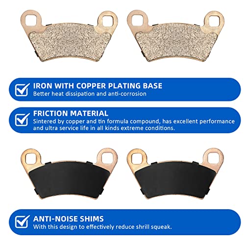 Front Rear Brake Pads Sintered For Ranger 400 425 500 570 700 800 Etx Tm M1400, Oem# 2202413 2205949 1910514 1910672 2206255 #TOP2