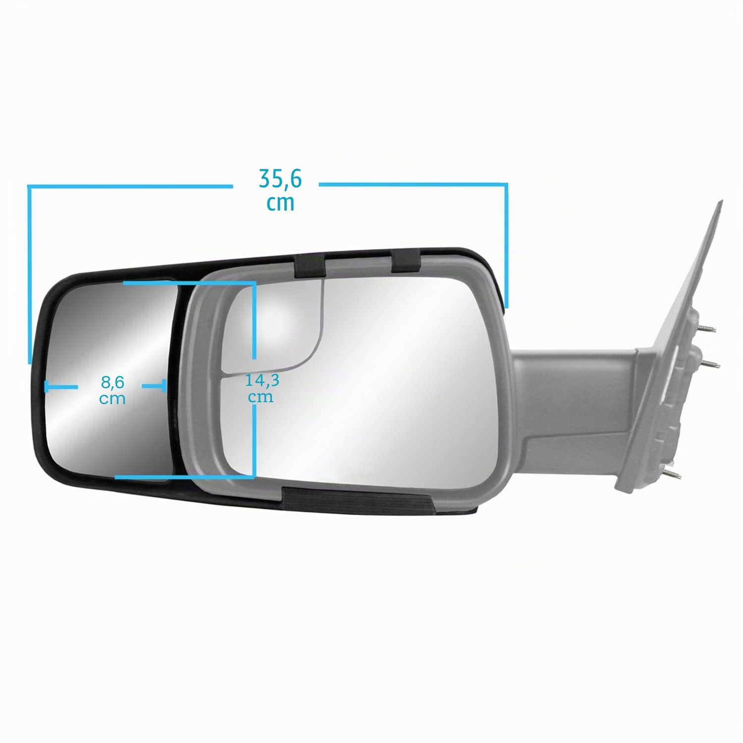 Fit System - 80730 Snap & Zap Custom Abschleppspiegel Paar für Ram 1500 Pick-up, schwarz
