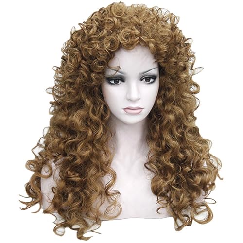 Perruque femme longue bouclée couverture complète couleur Metallic
