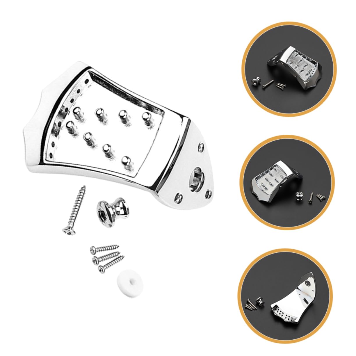 FUNOMOCYA Mandolin Nut Tailpiece Set Metal Hardware for Sound Enhancement Easy Installation