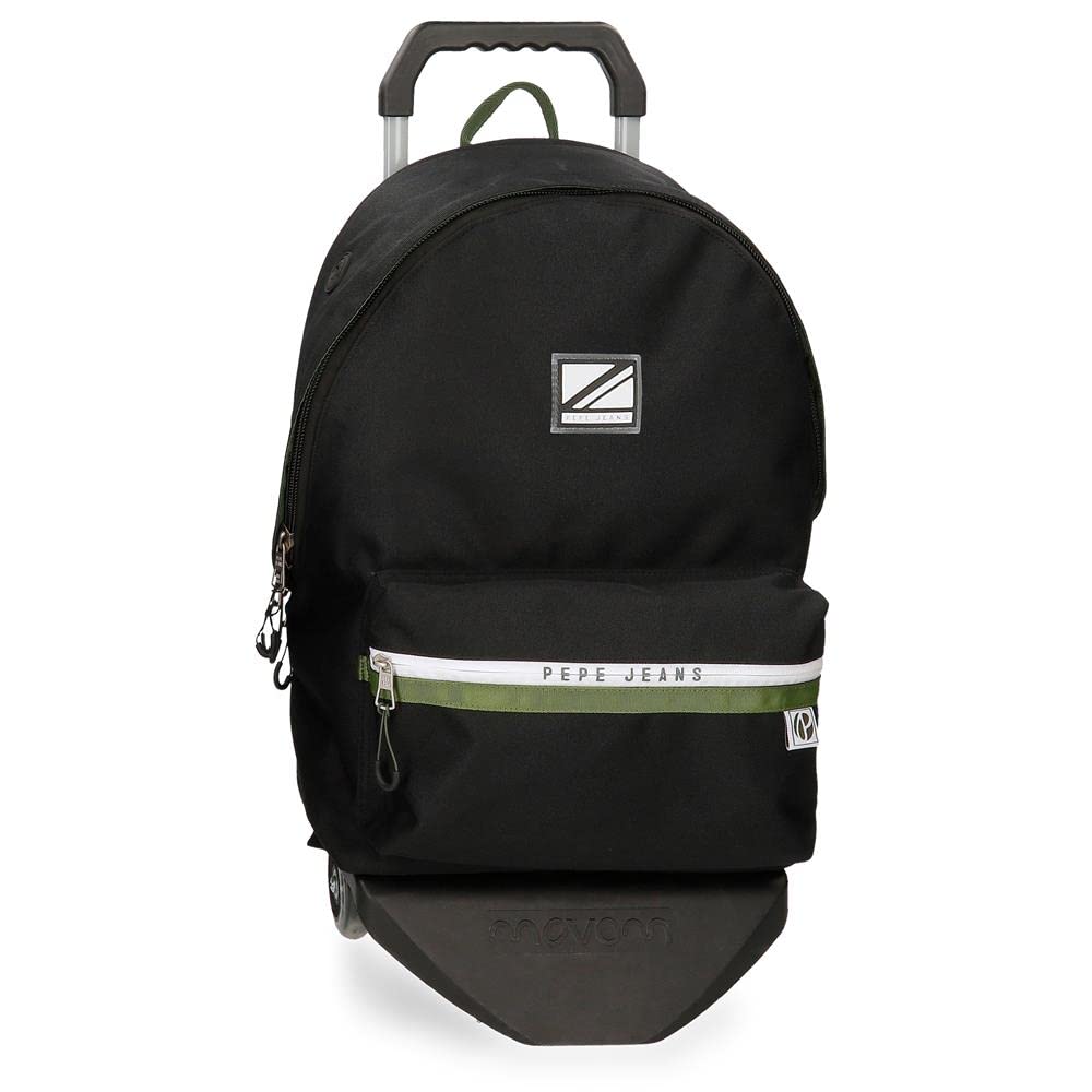 Pepe Jeans Luca Mochila para Portátil Doble Compartimento con Carro 15,6" Negro 31x44x15 cms Poliéster 23,87L