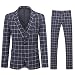 Men's Plaid Tweed 3 Piece Suit Slim Fit One Button Dinner Suit Tuxedo