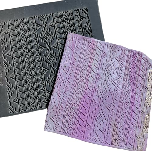 CreateAlong Quilted in The West South west Rubber Stamp Texture Sheet Mat for Polymer Clay Metal Clay Mixed Media Art