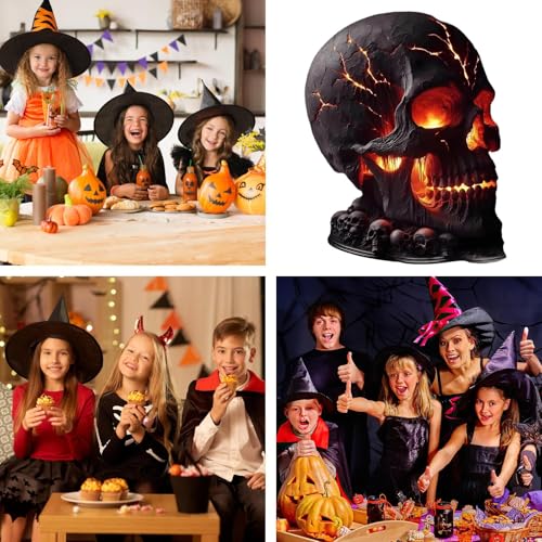 Lampe Crâne Halloween Luminaire Bureau Éclairage Effrayant Déco Maison Intérieur Extérieur - 5