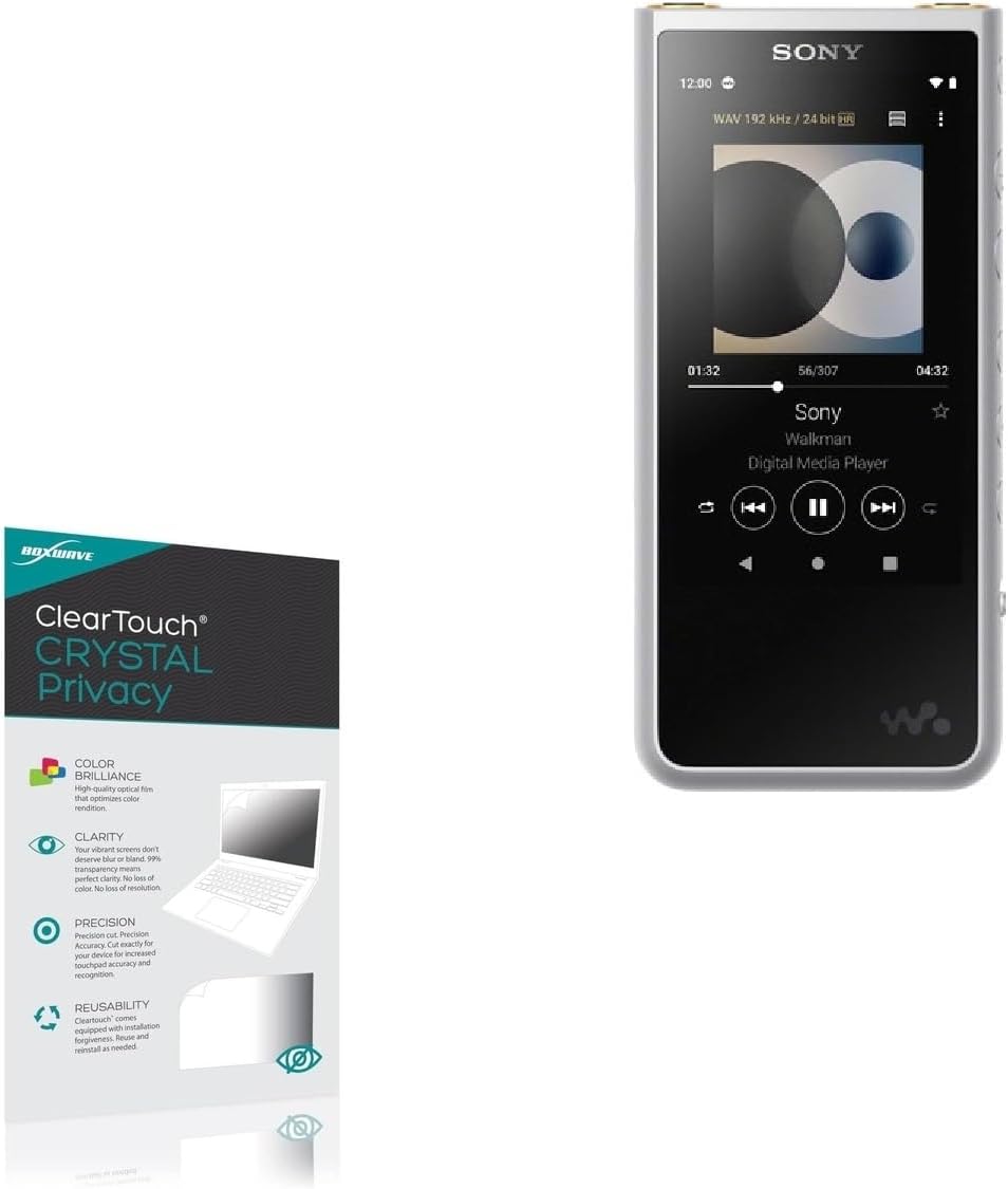BoxWave Screen Protector Compatible With Sony NW-ZX507 - ClearTouch Crystal Privacy (2-Pack), Privacy Screen Protector Flexible Film Clear