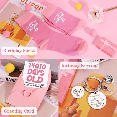 40th Birthday Gifts for Women, Happy 40th Birthday Hamper for Her, 40 Year Old Lady Gifts,Birth-Day Pamper Box for Mum Best Friend Sister Wife Turning 40, Personalised 40 th Birthdays Present