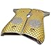 Nickel Gold Plated Metal Handle Panels for Beretta 92, 92F, 92G, FS, 92SB, 96, M9, Textured Design with Screws